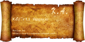 Kürti Aggeus névjegykártya
